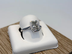 14K White Gold 2.1cttw Radiant Lab-Grown Diamond Bezel-Set Solitaire Ring