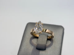 14K Yellow Gold 2.02cttw Pear Lab-Grown Diamond Solitaire Ring