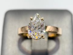 14K Yellow Gold 2.02cttw Pear Lab-Grown Diamond Solitaire Ring