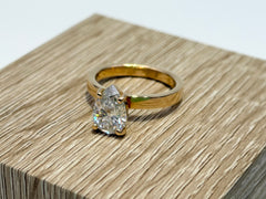 14K Yellow Gold 2.02cttw Pear Lab-Grown Diamond Solitaire Ring