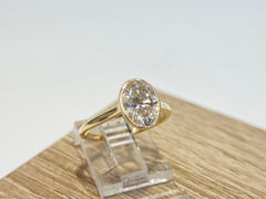 14K Yellow Gold 2.06cttw Oval Lab-Grown Diamond Bezel-Set Solitaire Ring