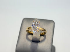 14K Yellow Gold 3.07cttw Marquise Lab-Grown Diamond Solitaire Ring