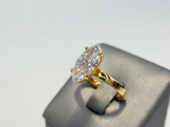 14K Yellow Gold 3.07cttw Marquise Lab-Grown Diamond Solitaire Ring