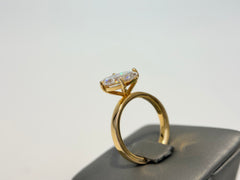 14K Yellow Gold 3.07cttw Marquise Lab-Grown Diamond Solitaire Ring