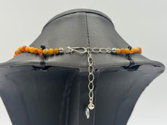 Jay King Orange Chalcedony Sterling Silver Reversible Necklace 17"