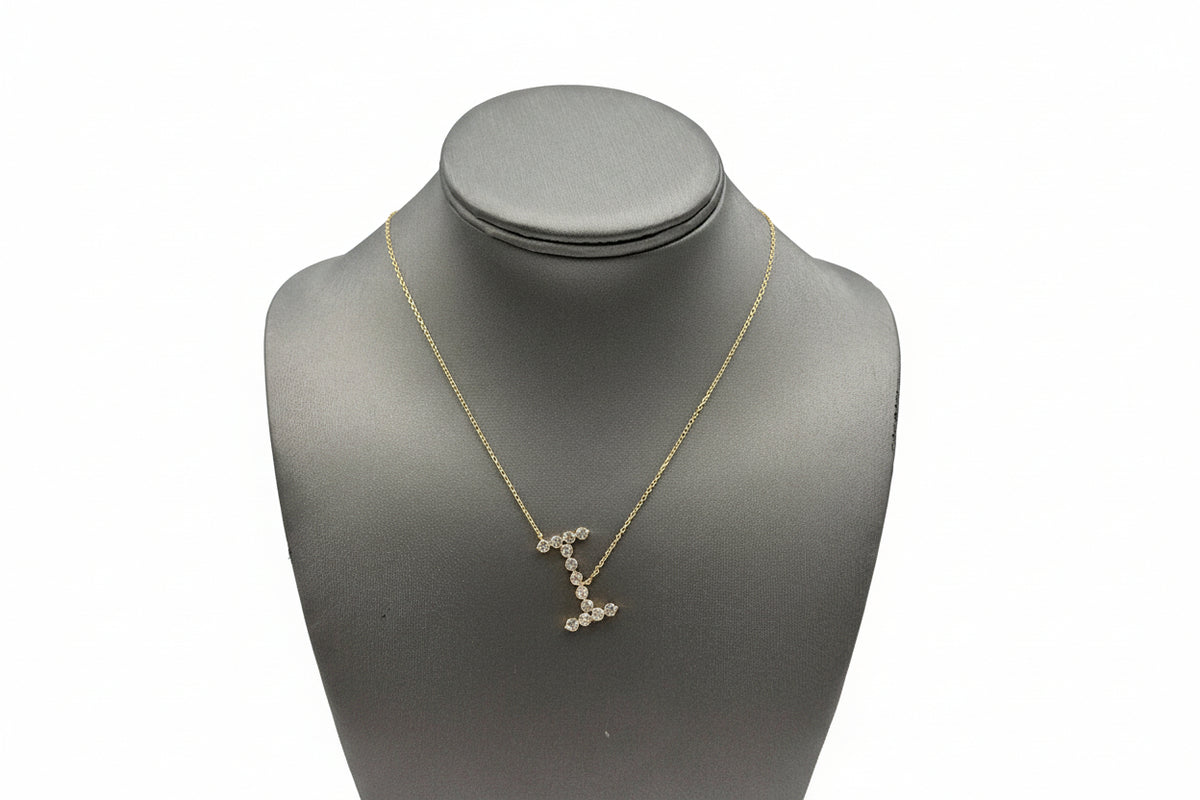 BAUBLEBAR Goldtone Clear Crystal Asymmetrical Initial "I" Necklace, 16"