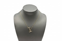 BAUBLEBAR Goldtone Clear Crystal Asymmetrical Initial "I" Necklace, 16"