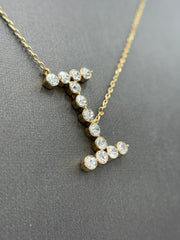 BAUBLEBAR Goldtone Clear Crystal Asymmetrical Initial "I" Necklace, 16"