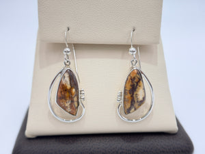 Jay King sterling Silver Picture Jasper Drop Earrings