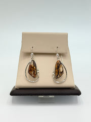 Jay King sterling Silver Picture Jasper Drop Earrings