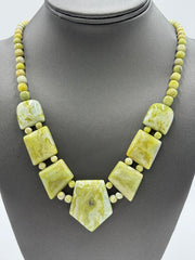 Jay King Sterling Silver South African Olive Calcite Necklace, 18"