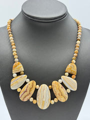 Jay King Multicolor Java Lace Agate Gemstone Beaded Bib Necklace 18"