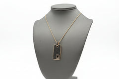 Bronzo Italia 3.50 cttw Black Spinel Rose Initial "Q" Tag Necklace, 18"