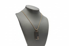 Bronzo Italia 3.50 cttw Black Spinel Rose Initial "Q" Tag Necklace, 18"