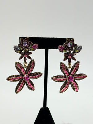 Heidi Daus "Spring Bouquet" Multicolor Crystal Drop Earrings