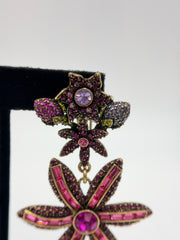 Heidi Daus "Spring Bouquet" Multicolor Crystal Drop Earrings