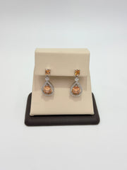 Absolute Sterling Silver Pear-cut Champagne Drop Earrings