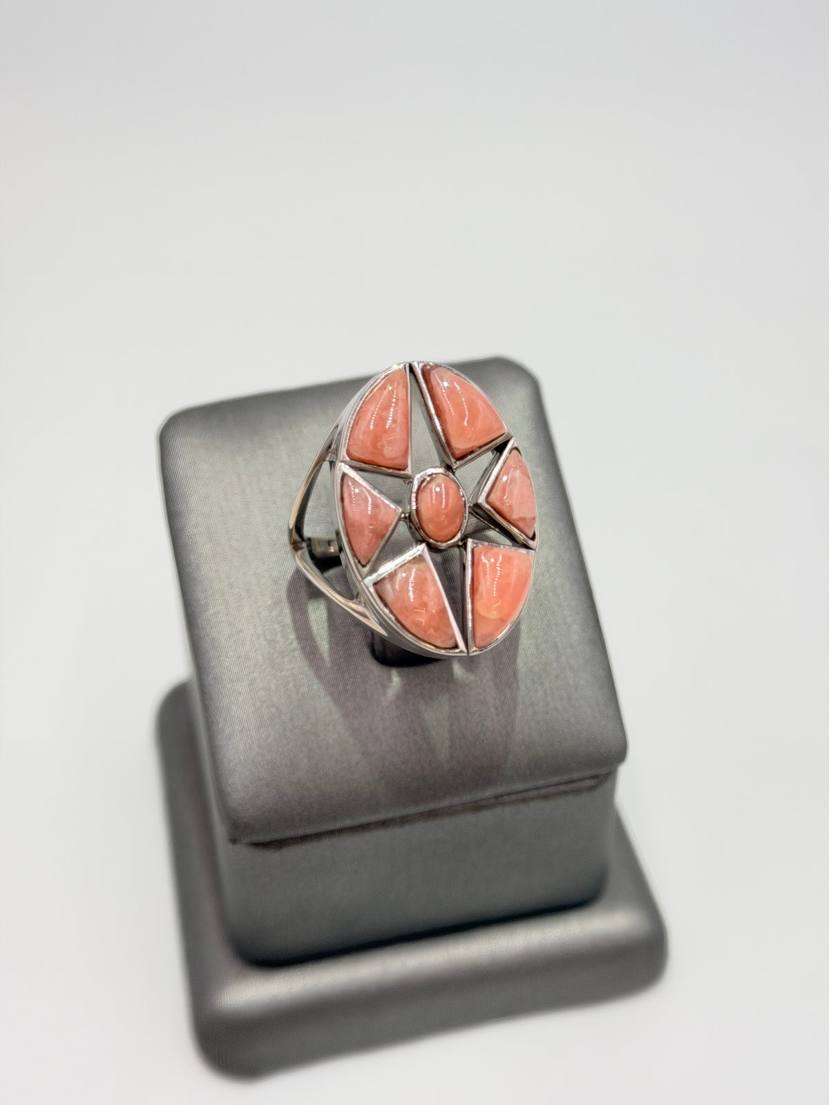 Traveler's Journey Sterling Silver Pink Opal Star Ring, Size 7