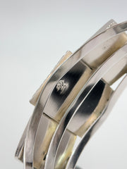 Chaco Canyon Sterling Silver Ceremonial  Kingman Turquoise Rectangular Cabochon Cuff, 6-3/4"