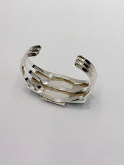 Chaco Canyon Sterling Silver Ceremonial  Kingman Turquoise Rectangular Cabochon Cuff, 6-3/4"