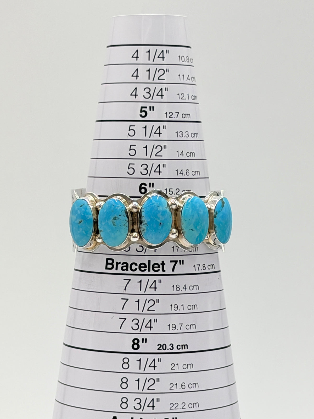Chaco Canyon Sterling Silver Kingman Turquoise Stamped Cuff Bracelet, 6-3/4"