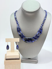 Jay King Sterling Silver Sodalite Necklace Earrings Set
