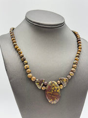 Jay King Sterling Silver Multicolor Yellow Flower Stone Oval Necklace, 18"