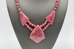 Jay King Sterling Silver Baroque Rose Rhodonite Necklace, 18"