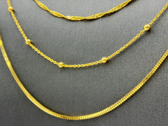 UltraFine 950 Silver Gold Tone Set of 3 Necklaces with Magnet Clasp