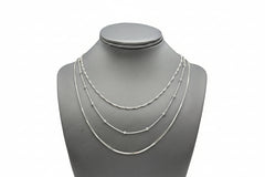 UltraFine 950 Silver Silver Tone Set of 3 Necklaces with Magnet Clasp