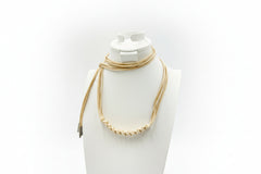 MarlaWynne Macrame Tie Necklace – 71" Taupe