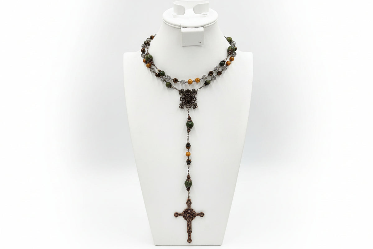 Connemara Marble Mother's Love Bronzetone Rosary