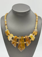 Jay King Sterling Silver Yellow Quartz Necklace 18" Madagascar Stones