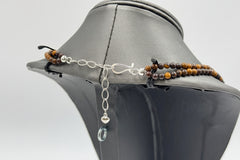 Jay King Sterling Silver Desert Sunset Stone Necklace 18" Australia .925