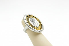 Patricia Nash Two-tone World Coin Pound Ring. Size 6