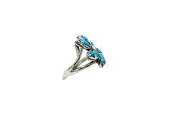 Carolyn Pollack Sleeping Beauty Turquoise Sterling Silver Pinwheel Ring Size 5