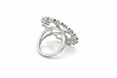 Rarities Sterling Silver Tsavorite & White Zircon Open Design Ring Size 6