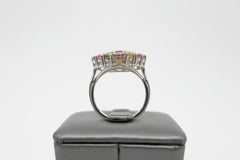 Colleen Lopez Sterling Silver Citrine and Multi Tourmaline Ring, Size 7