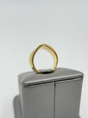 Gold tone Bronze Polished Chevron Design 4-Row Tapered Band Ring by Bronzo Italia, Size 5