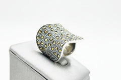 Colleen Lopez Sterling Silver Marcasite Wave Ring, Size 6
