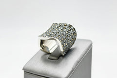 Colleen Lopez Sterling Silver Marcasite Wave Ring, Size 6