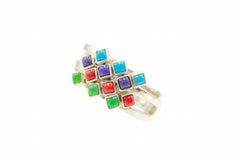 Jay King Sterling Silver 4piece Multicolor Turquoise and Coral Ring Set, Size 10