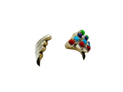 Jay King Sterling Silver 4piece Multicolor Turquoise and Coral Ring Set, Size 10