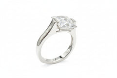 Absolute Sterling Silver Heirloom Collection French-Cut Solitaire Ring, Size 10