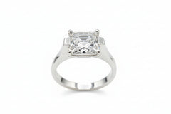 Absolute Sterling Silver Heirloom Collection French-Cut Solitaire Ring, Size 10