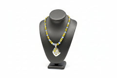 Jay King Green Opal Blue Agate Bezel Pendant Necklace 18" Sterling Silver
