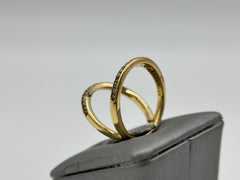 Rarities Champagne Diamond Split Shank Ring Size 7 Sterling Silver Gold Plated