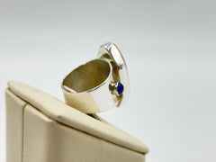 Jay King 925 Sterling Silver Peachstone Lapis Geometric Ring Size 8