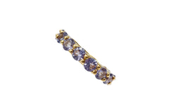 Rarities Sterling Silver Gold-clad Tanzanite & White Zircon Band Ring, Size 6