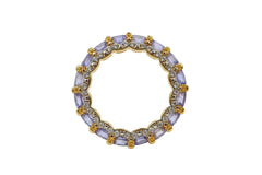 Rarities Sterling Silver Gold-clad Tanzanite & White Zircon Band Ring, Size 6